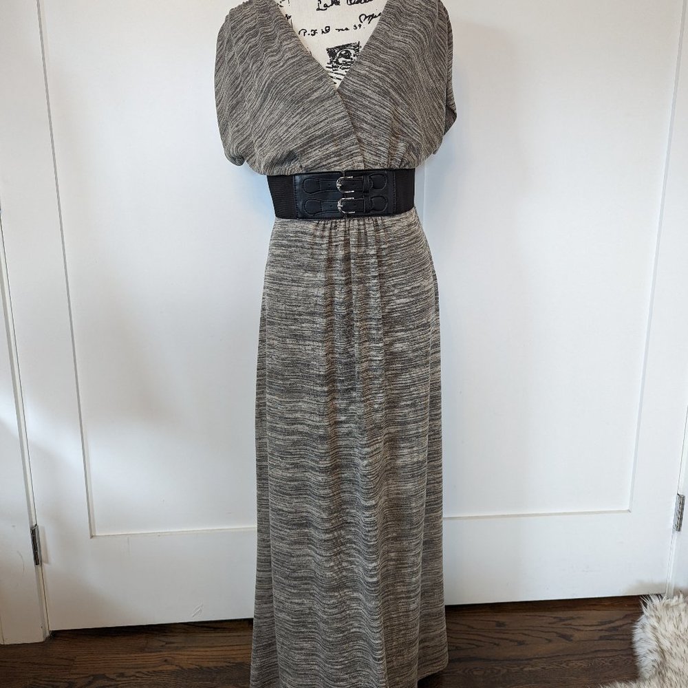 Delirious Grey Heathered Maxi Dress - L